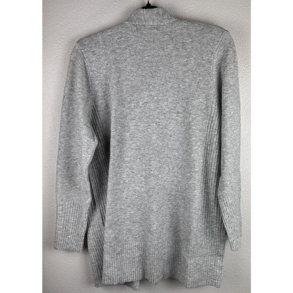 LOVE ELLIE Heather Grey Relaxed Fit Open Front Ribbed Cardigan Stretch Large NEW - Picture 3 of 7